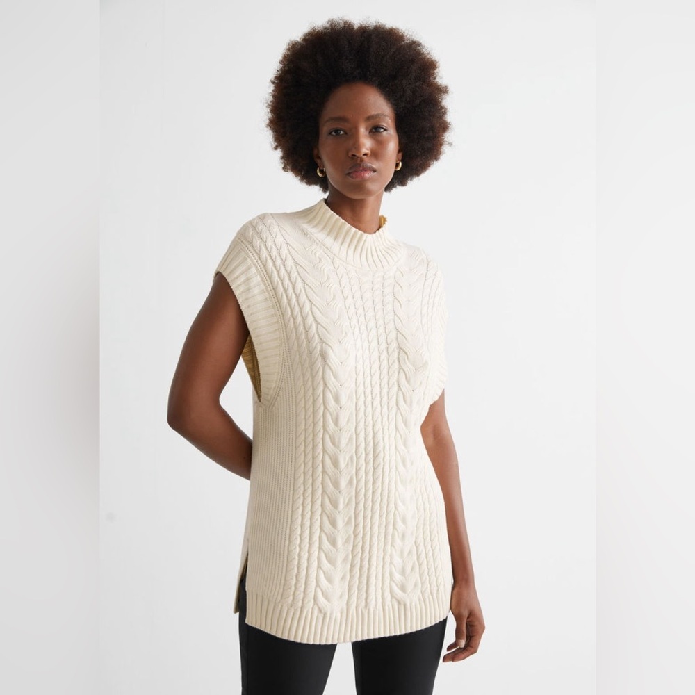 & Other Stories Cable Knit Sweater Vest